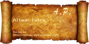 Altman Petra névjegykártya