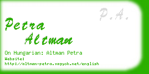 petra altman business card